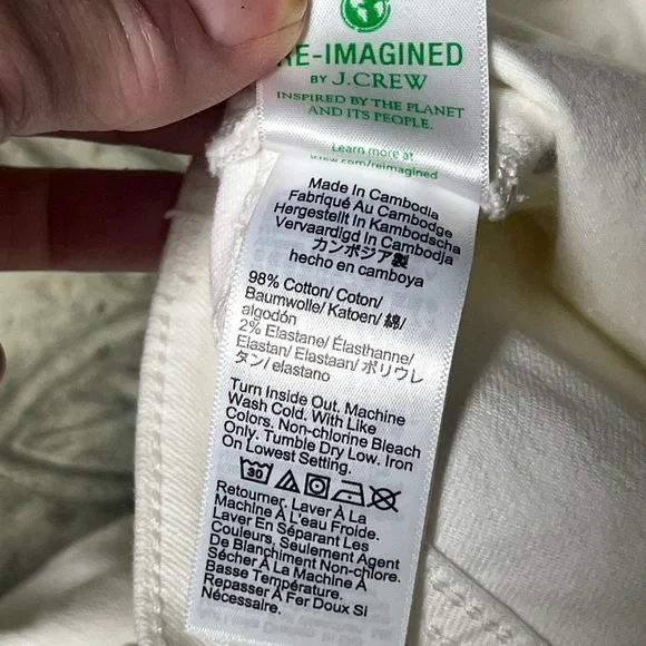 J. Crew white wide leg crop jeans with raw hem 2025 - Picture 11 of 12